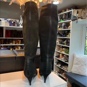 Prada black suede boots